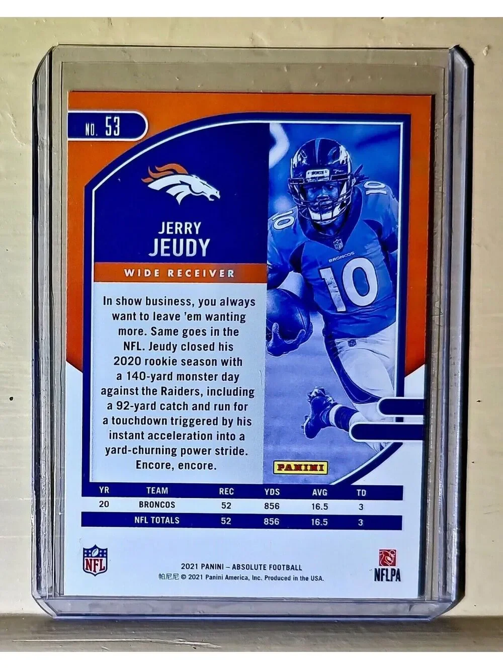 Jerry Jeudy 2021 Panini NFL Absolute Football #53 Card Denver Broncos
